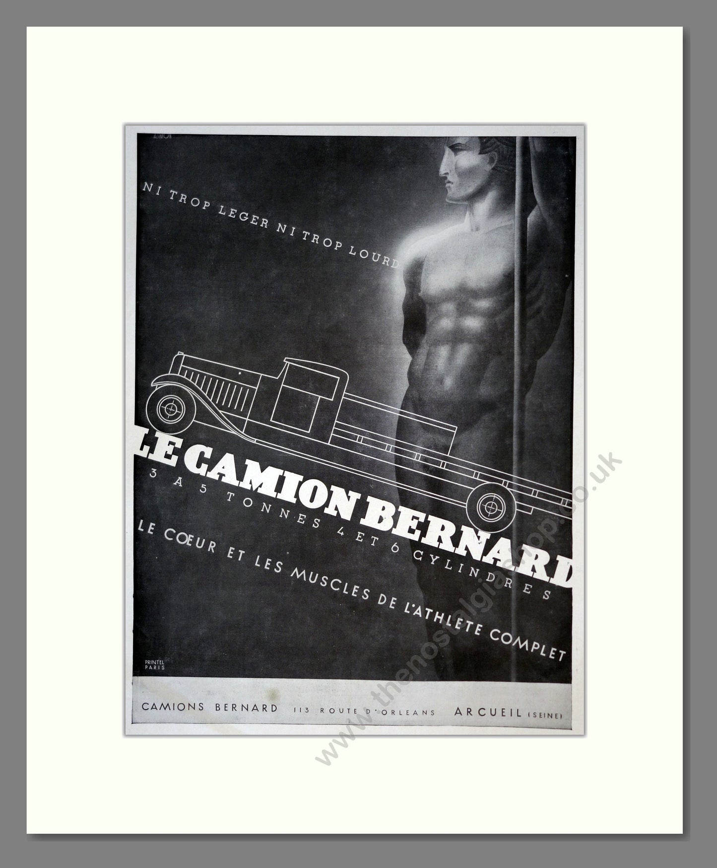 Le Camion Bernard Trucks. Vintage Advert (ref AD301845)