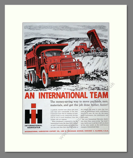 International Harvester Tipper Truck. Vintage Advert (ref AD301847)