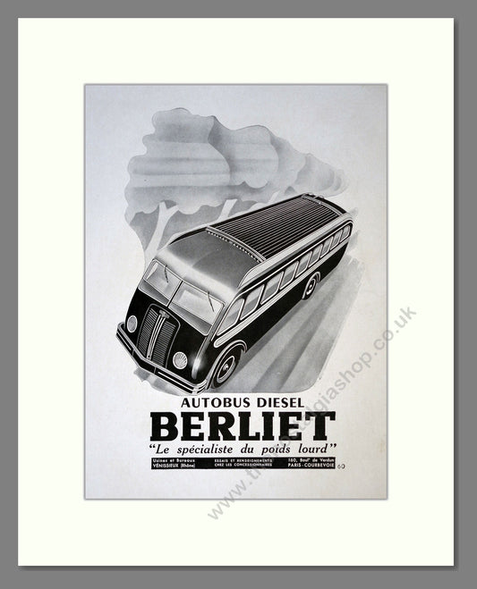 Berliet Buses. Vintage Advert (ref AD301867)