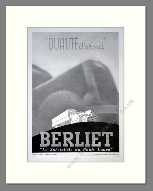 Berliet Trucks. Vintage Advert (ref AD301868)