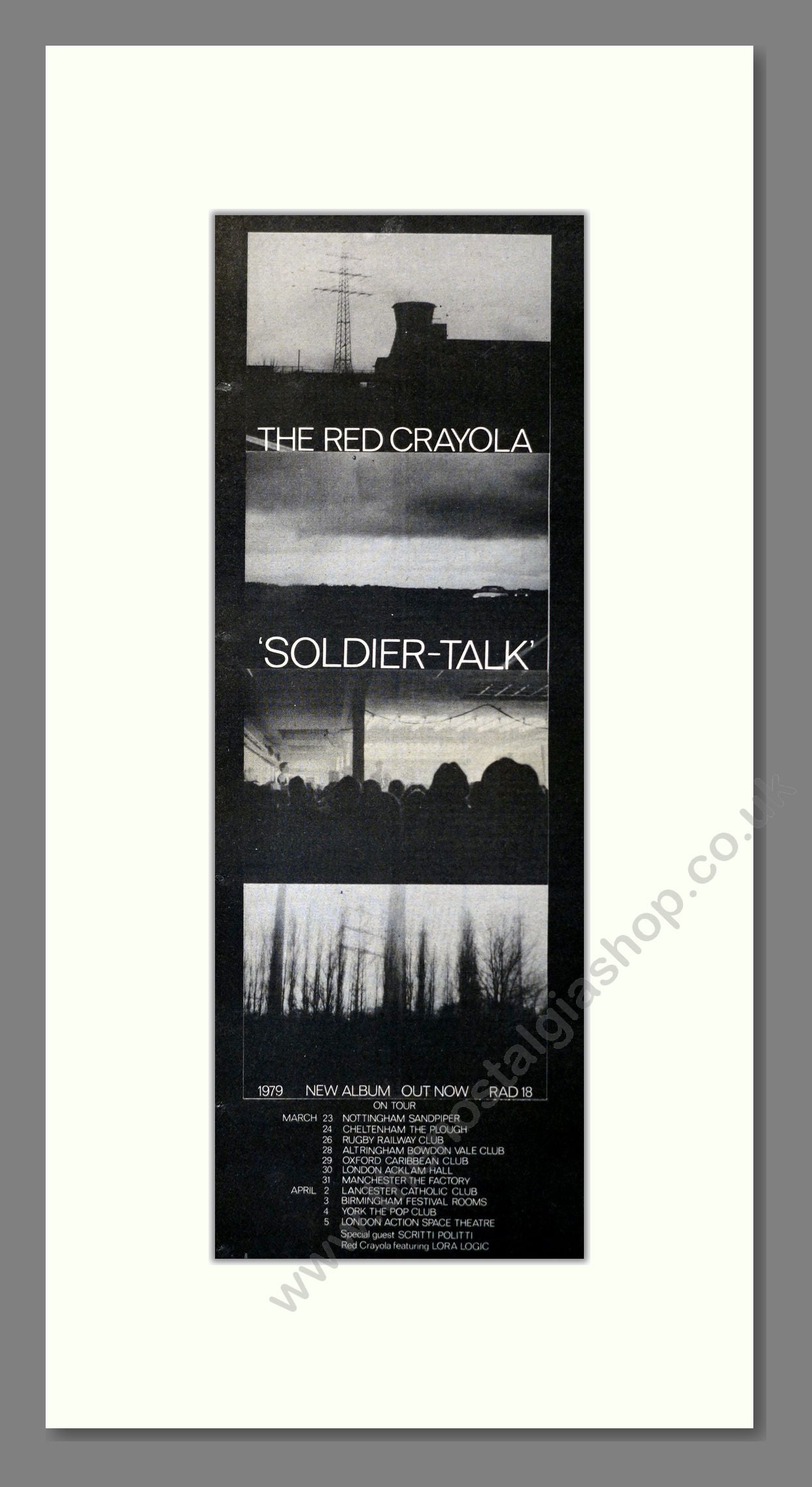 Red Crayola (The) - Soldier Talk (UK Tour). Vintage Advert 1979 (ref AD201109)