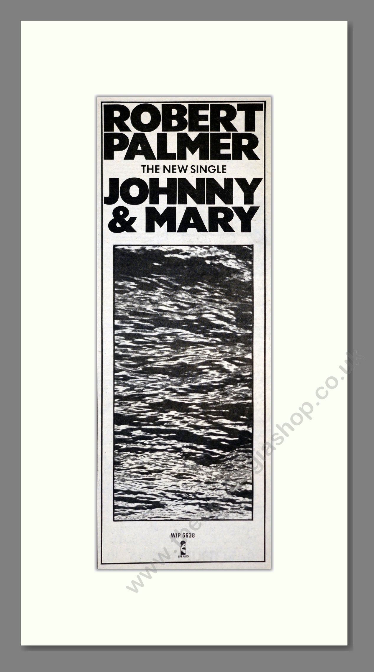 Robert Palmer - Johnny And Mary. Vintage Advert 1980 (ref AD201129)