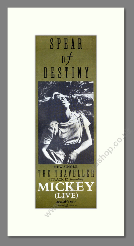 Spear Of Destiny - The Traveller / Micky. Vintage Advert 1987 (ref AD201162)