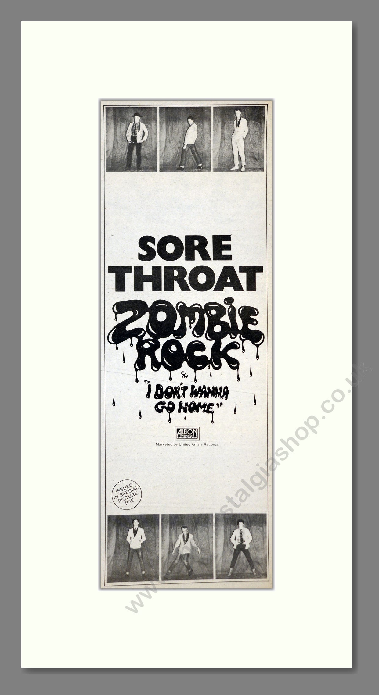 Sore Throat - Zombie Rock. Vintage Advert 1978 (ref AD201175)