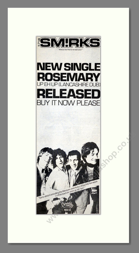 Smirks (The) - Rosemary. Vintage Advert 1978 (ref AD201182)