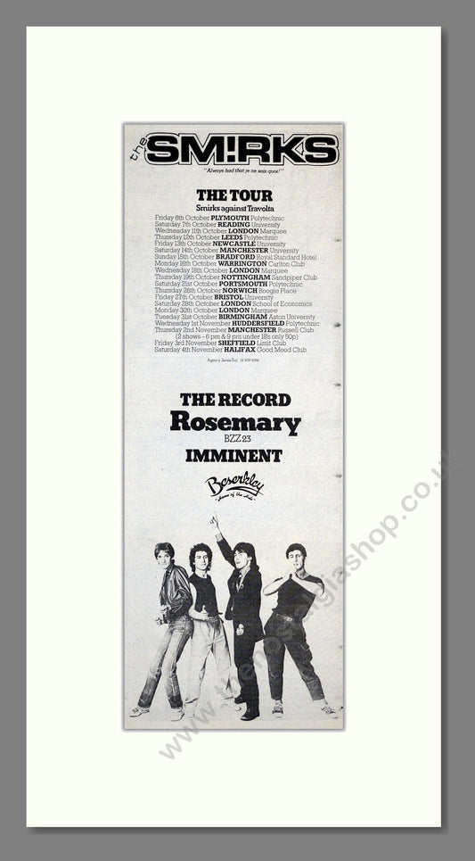 Smirks (The) - UK Tour. Vintage Advert 1979 (ref AD201184)