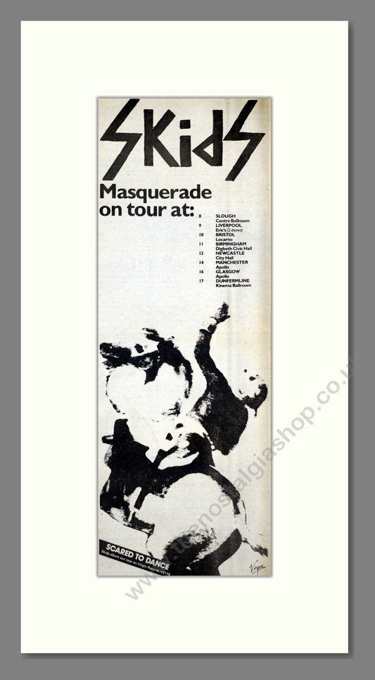 Skids - Masquerade (UK Tour). Vintage Advert 1979 (ref AD201189)