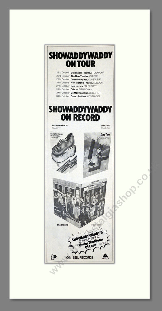 Showaddywaddy - UK Tour. Vintage Advert 1976 (ref AD201231)