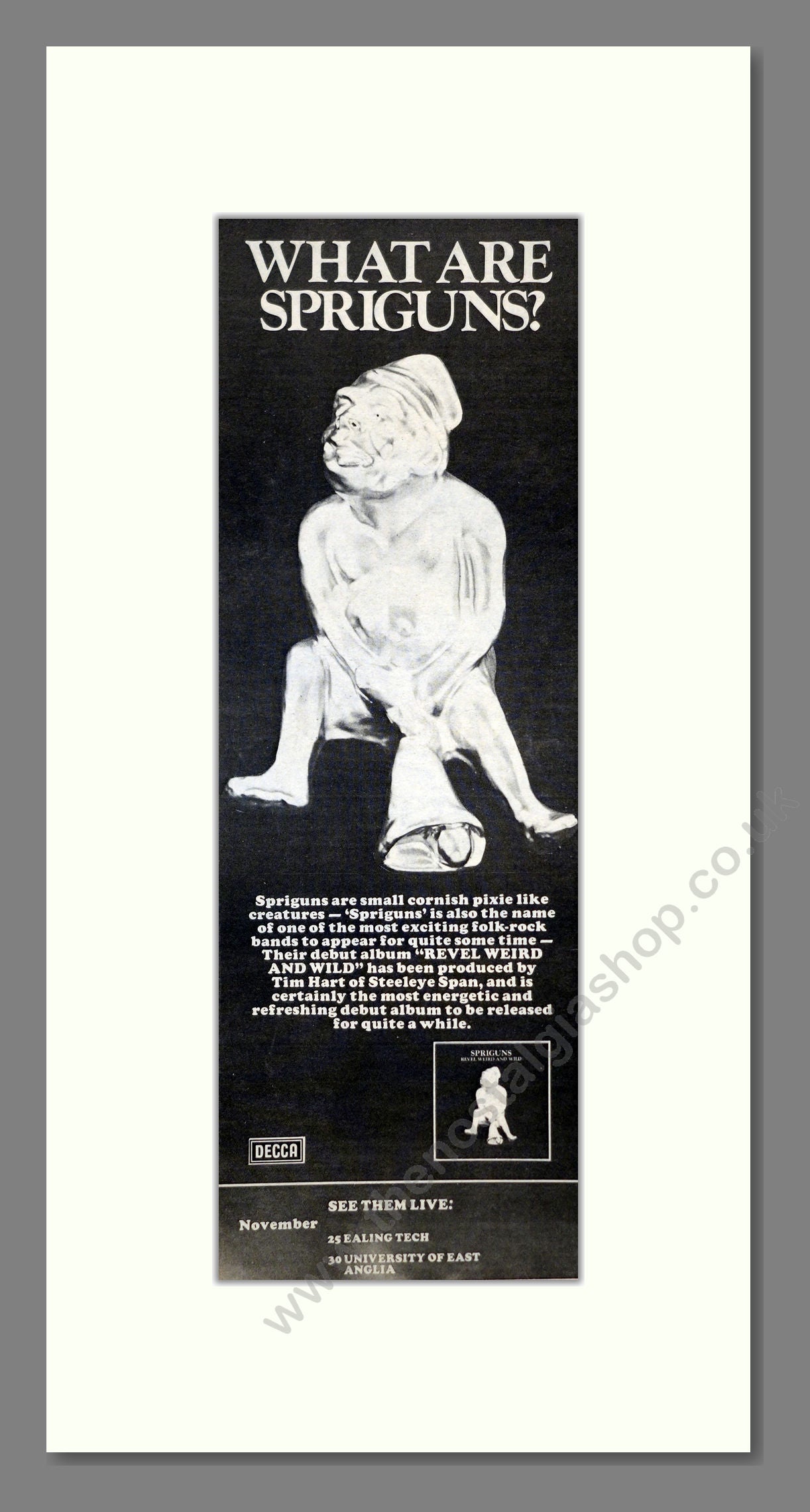 Spriguns - Revel Weird and Wild. Vintage Advert 1976 (ref AD201242)