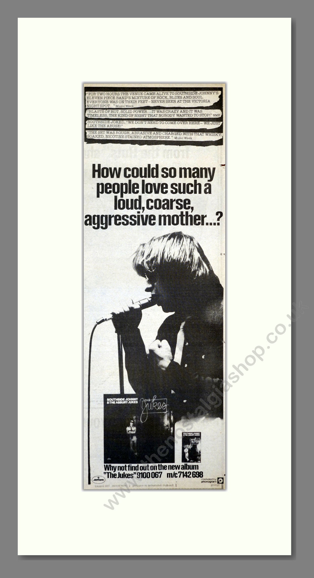 Southside Johnny and The Asbury Jukes - The Jukes. Vintage Advert 1979 (ref AD201268)