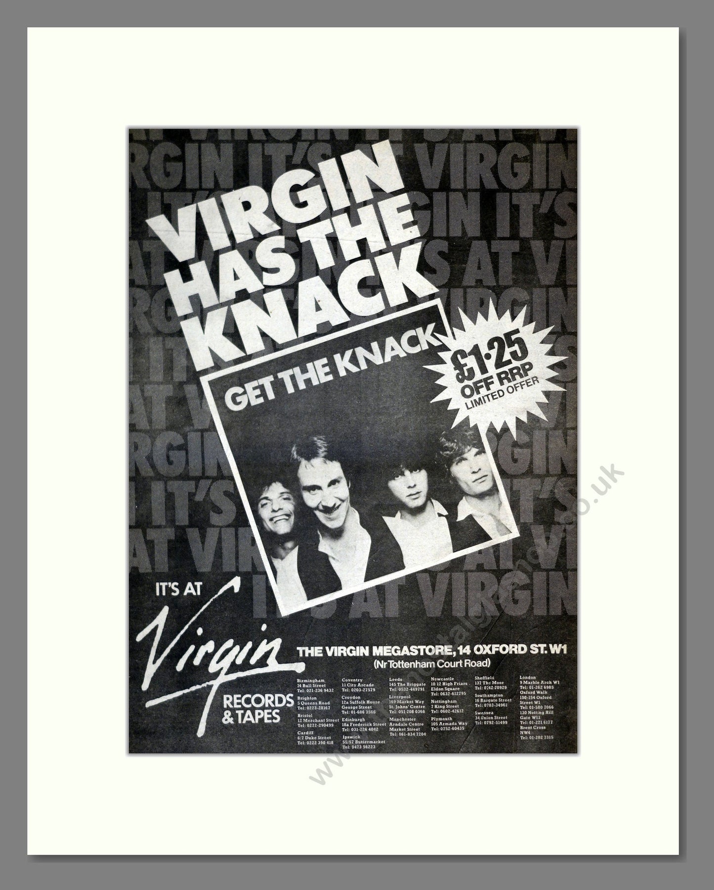 Knack (The) - Get The Knack. Vintage Advert 1979 (ref AD17234)