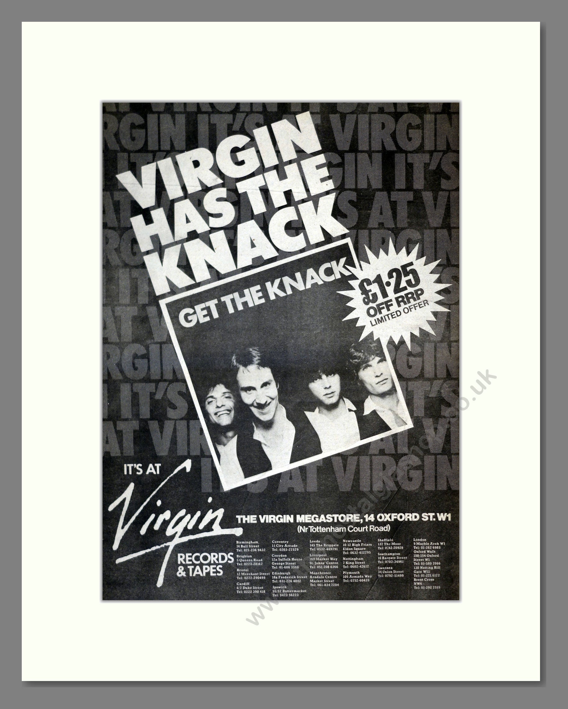 Knack (The) - Get The Knack. Vintage Advert 1979 (ref AD17234)
