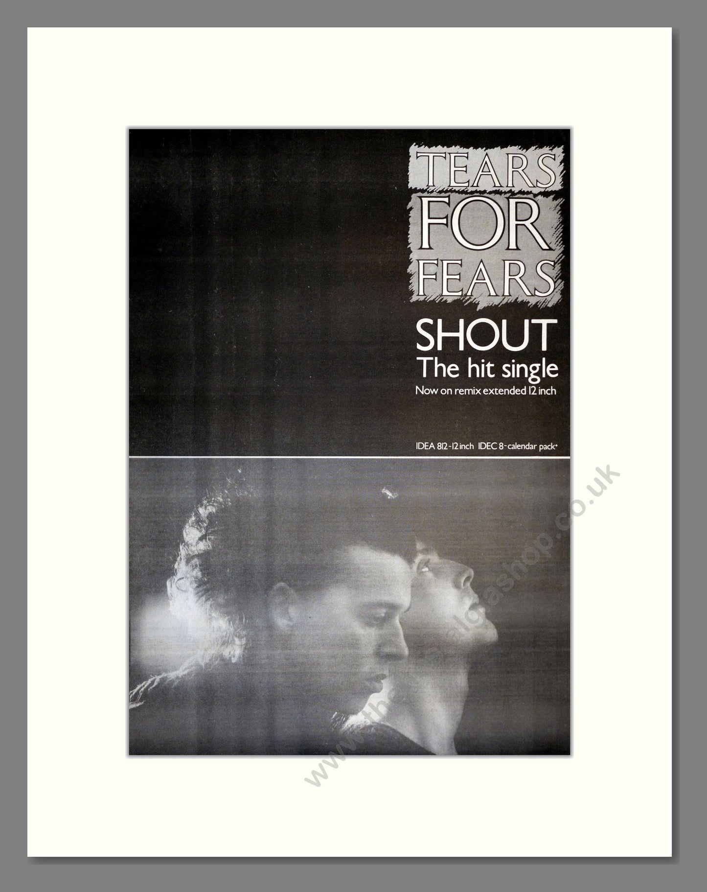 Tears For Fears - Shout. Vintage Advert 1984 (ref AD17267)