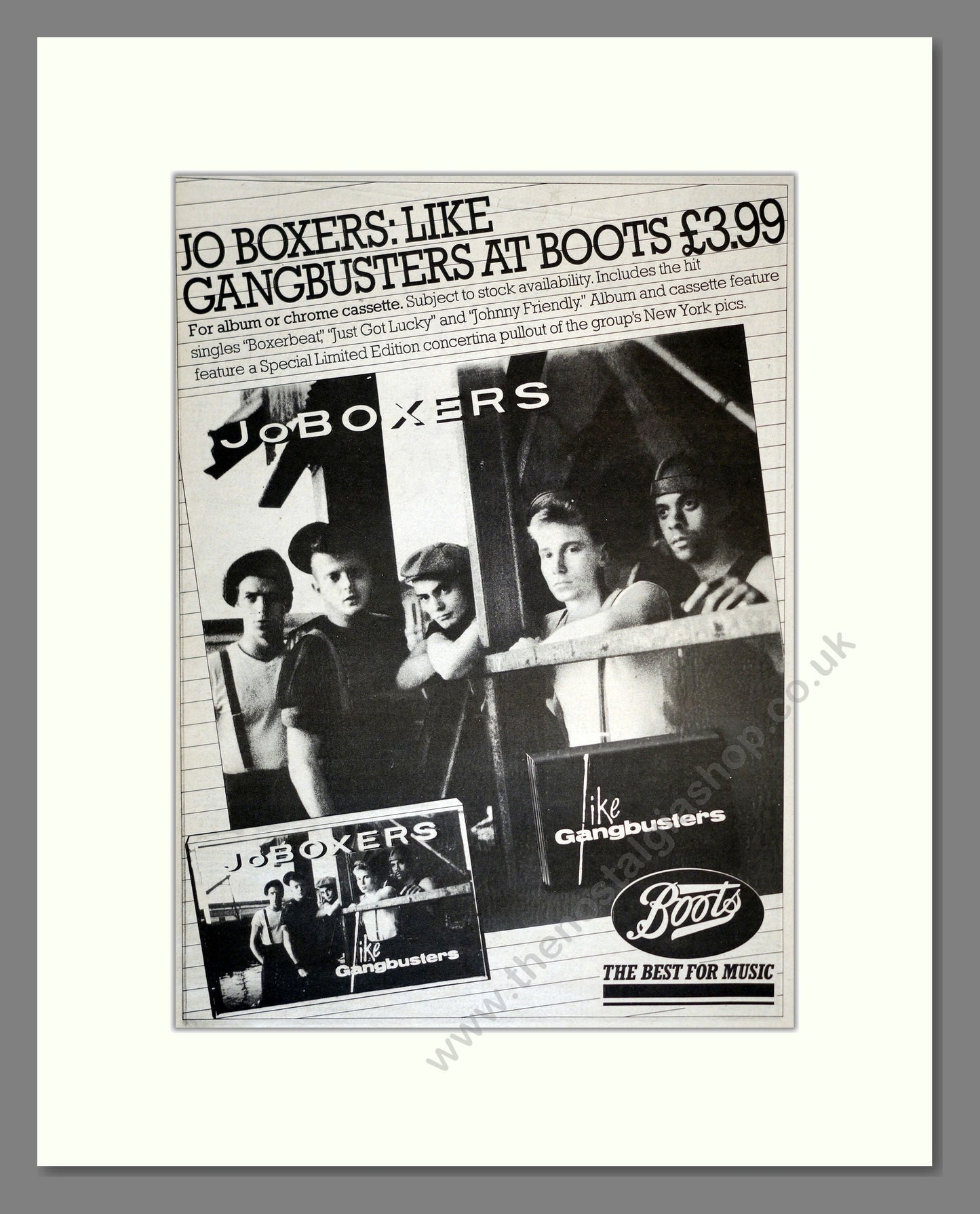 Jo Boxers - Gangbusters. Vintage Advert 1983 (ref AD17294)