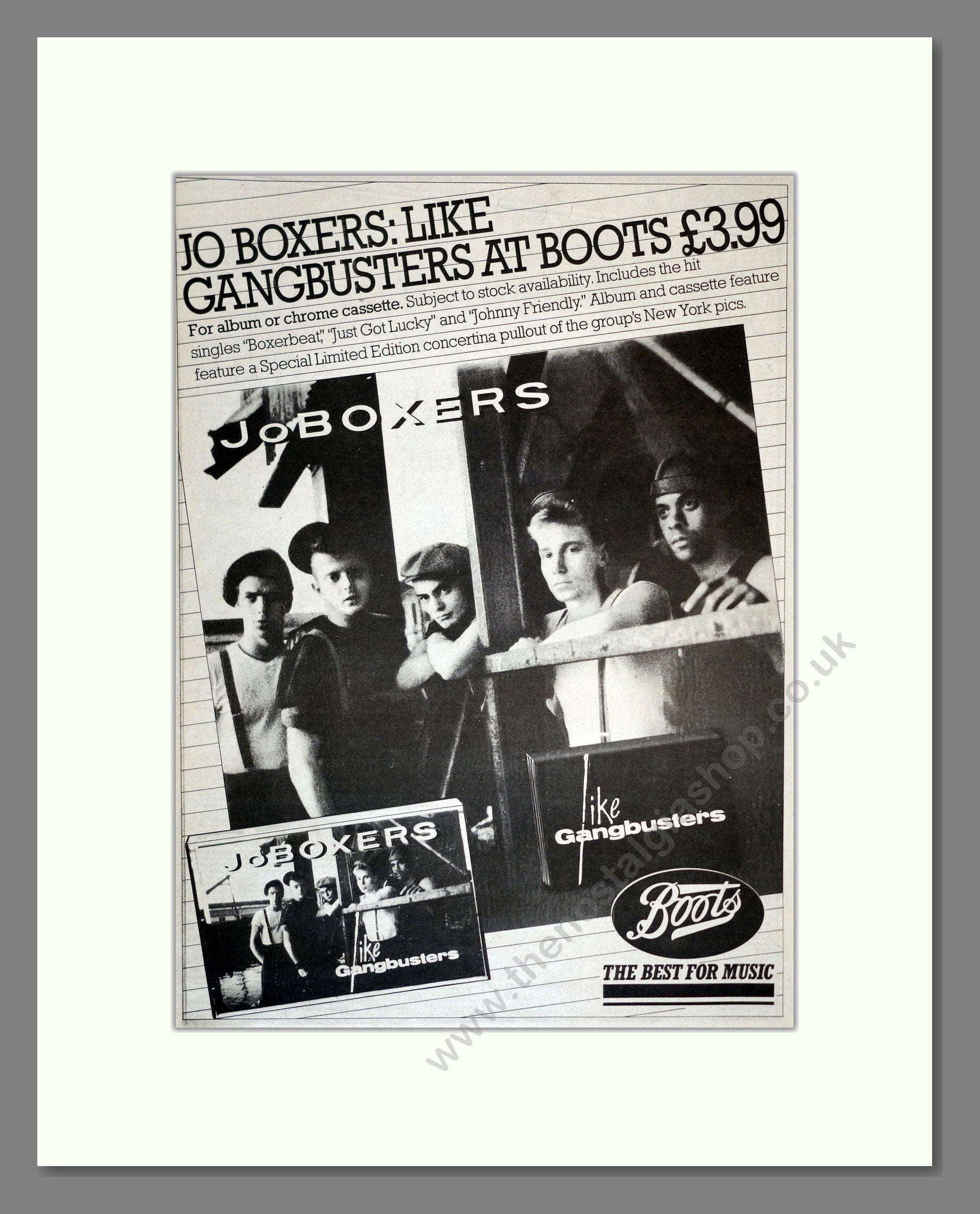 Jo Boxers - Gangbusters. Vintage Advert 1983 (ref AD17294)