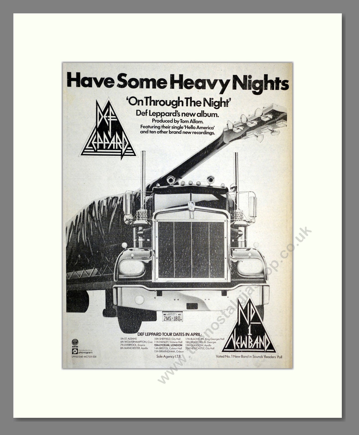 Def Leppard - On Through The Night. Vintage Advert 1980 (ref AD17301)