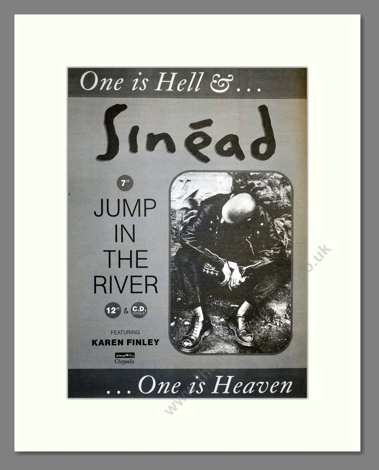 Sinead O'Conner - Jump In The River. Vintage Advert 1988 (ref AD17359)