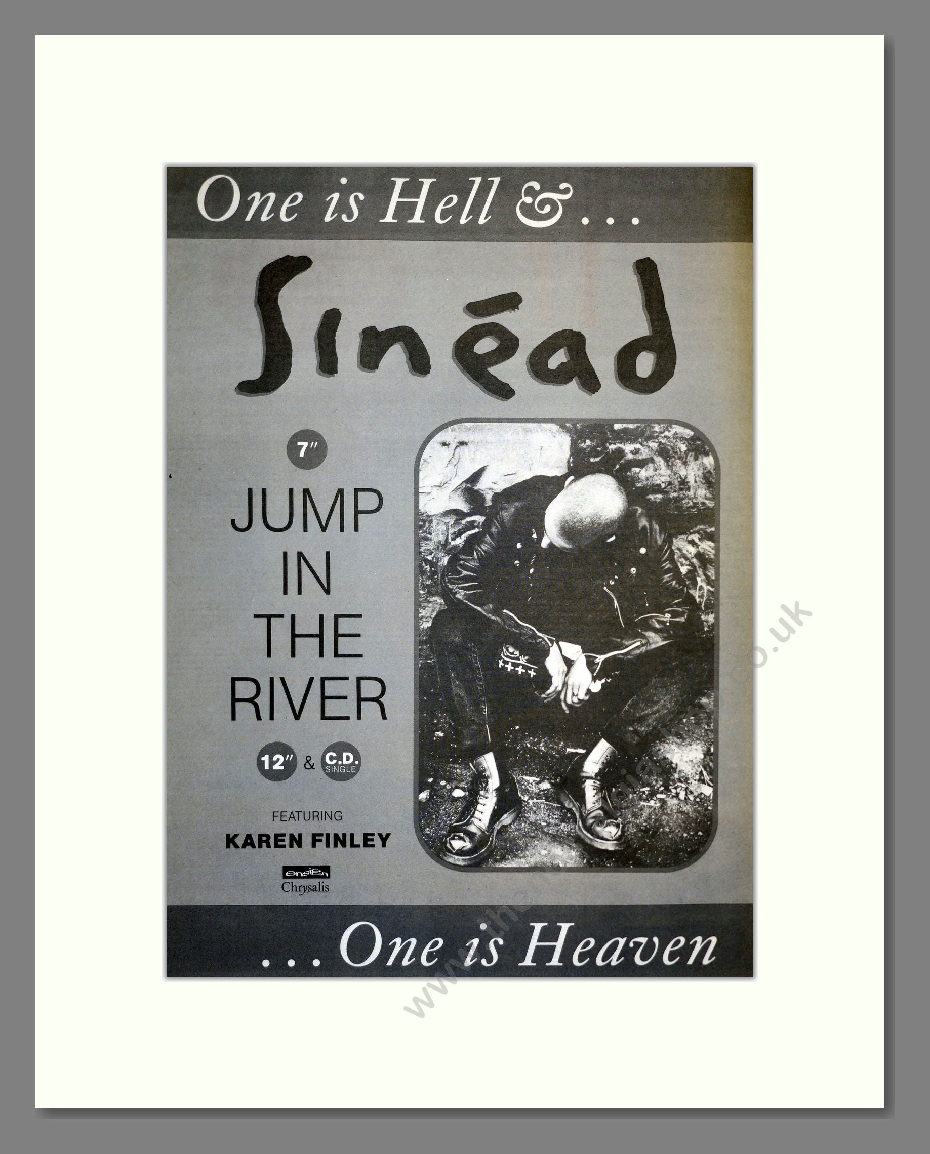 Sinead O'Conner - Jump In The River. Vintage Advert 1988 (ref AD17359)