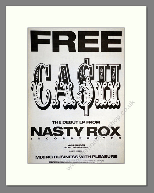 Nasty Rocks Incorporated - Free Cash. Vintage Advert 1988 (ref AD17360)
