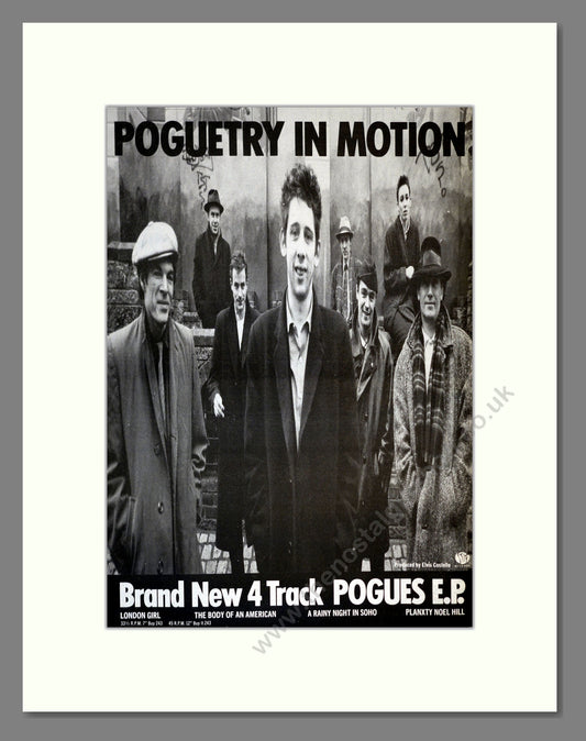 Pogues (The) - Poguetry In Motion . Vintage Advert 1986 (ref AD17419)