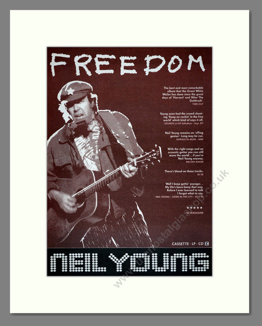 Neil Young - Freedom. Vintage Advert 1989 (ref AD17463)