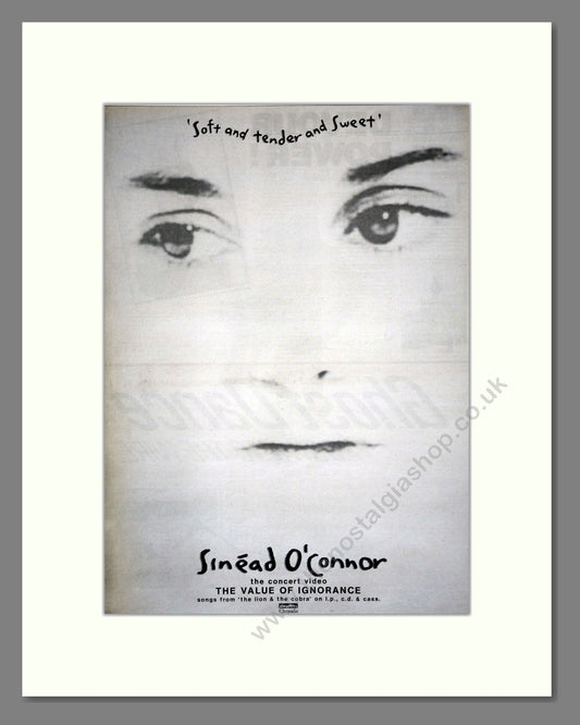 Sinead O'Connor - Soft And Tender And Sweet. Vintage Advert 1989 (ref AD17465)