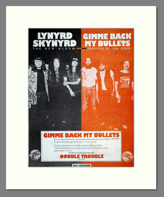 Lynyrd Skynyrd - Gimme Back My Bullets. Vintage Advert 1976 (ref AD17502)