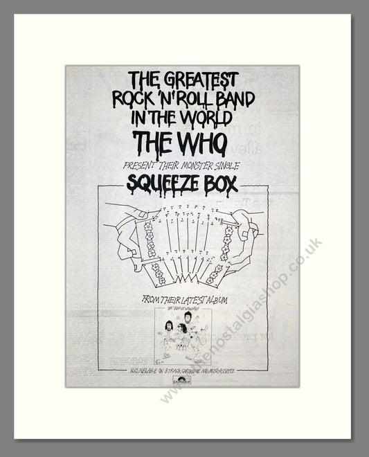 Who (The) - Squeeze Box. Vintage Advert 1976 (ref AD17533)