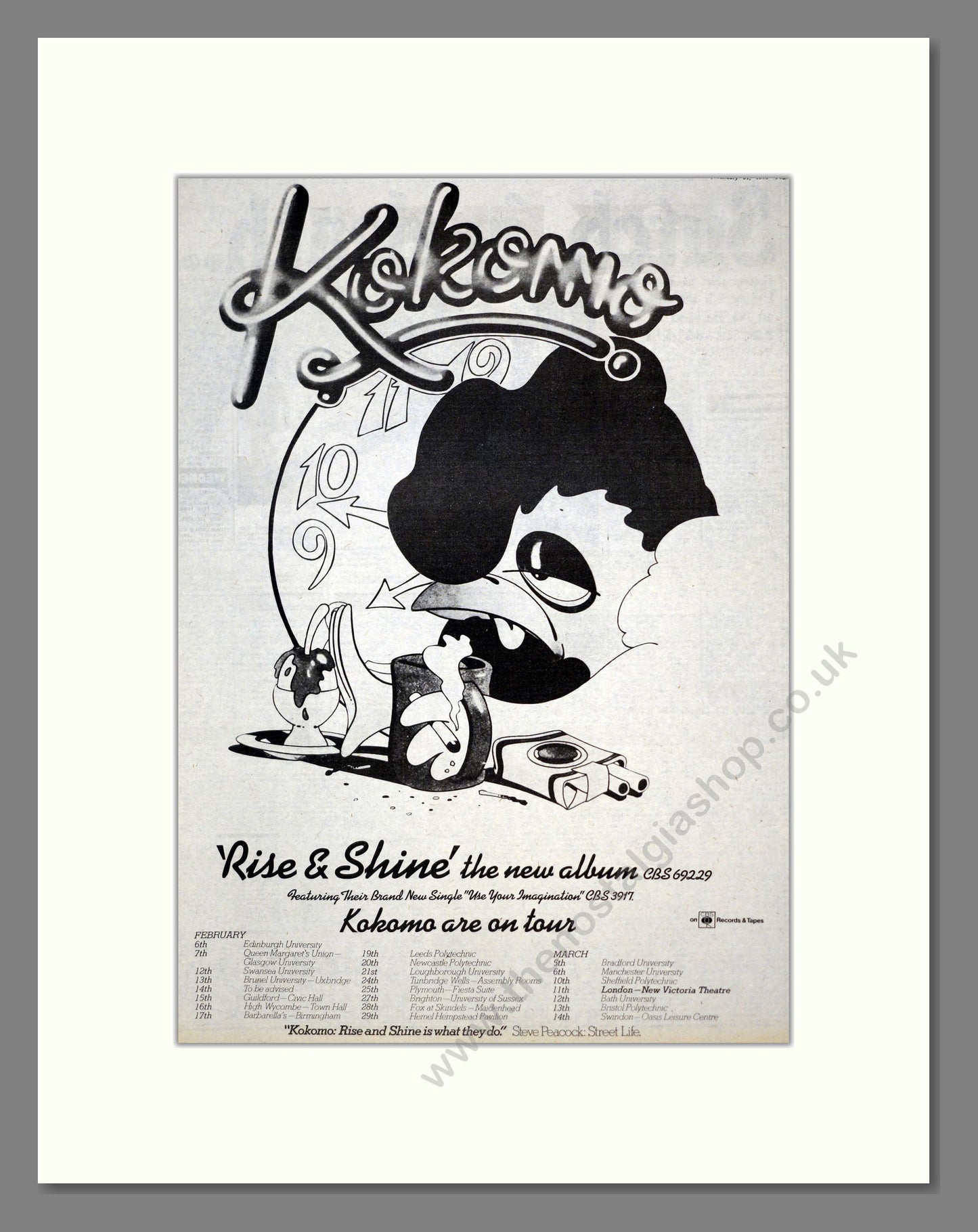 Kokomo - Rise And Shine. Vintage Advert 1976 (ref AD17534)