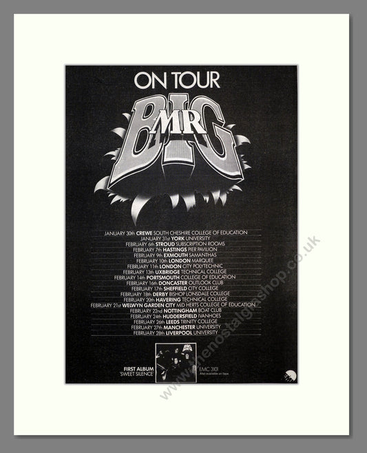 Mr Big - UK Tour. Vintage Advert 1976 (ref AD17539)