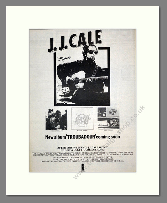 J.J. Cale - Troubadour. Vintage Advert 1976 (ref AD17564)