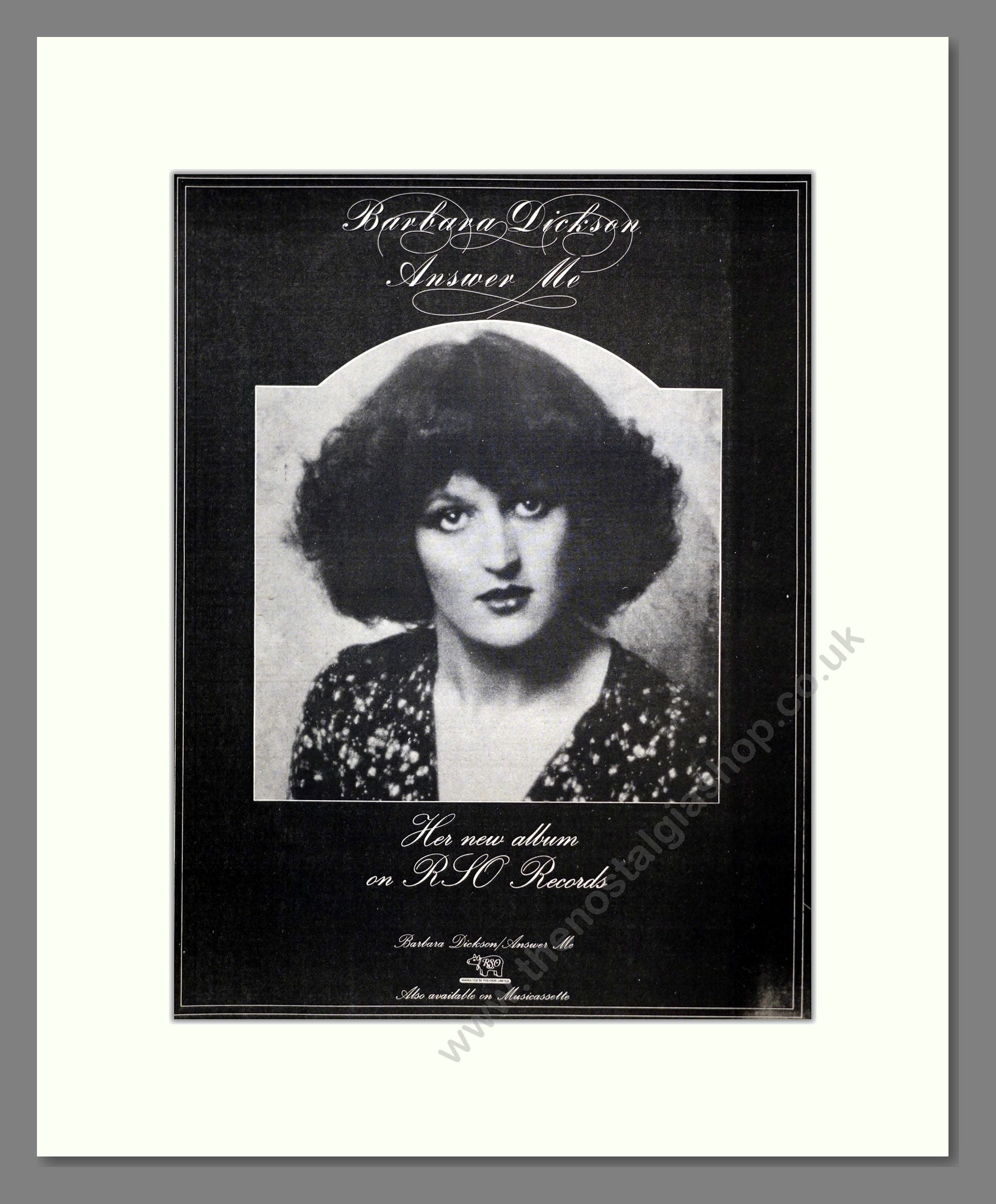 Barbara Dickson - Answer Me. Vintage Advert 1976 (ref AD17566)