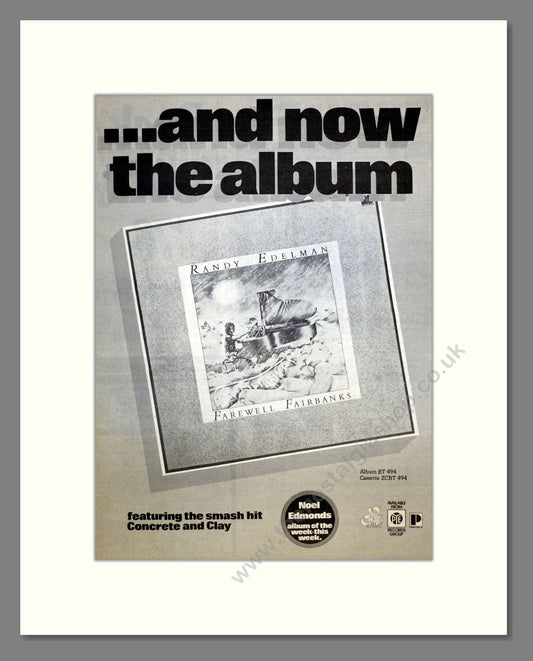 Randy Edelman - Farewell Fairbanks. Vintage Advert 1976 (ref AD17577)