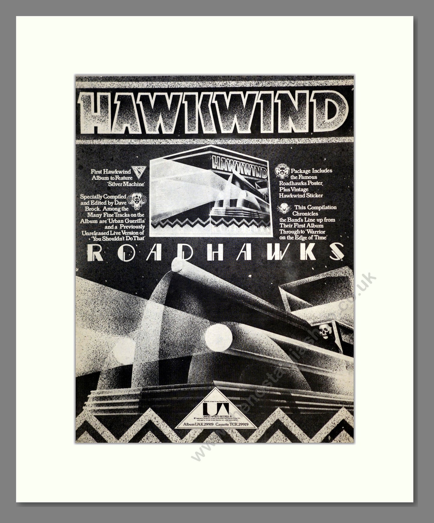 Hawkwind - Roadhawks. Vintage Advert 1976 (ref AD17583)