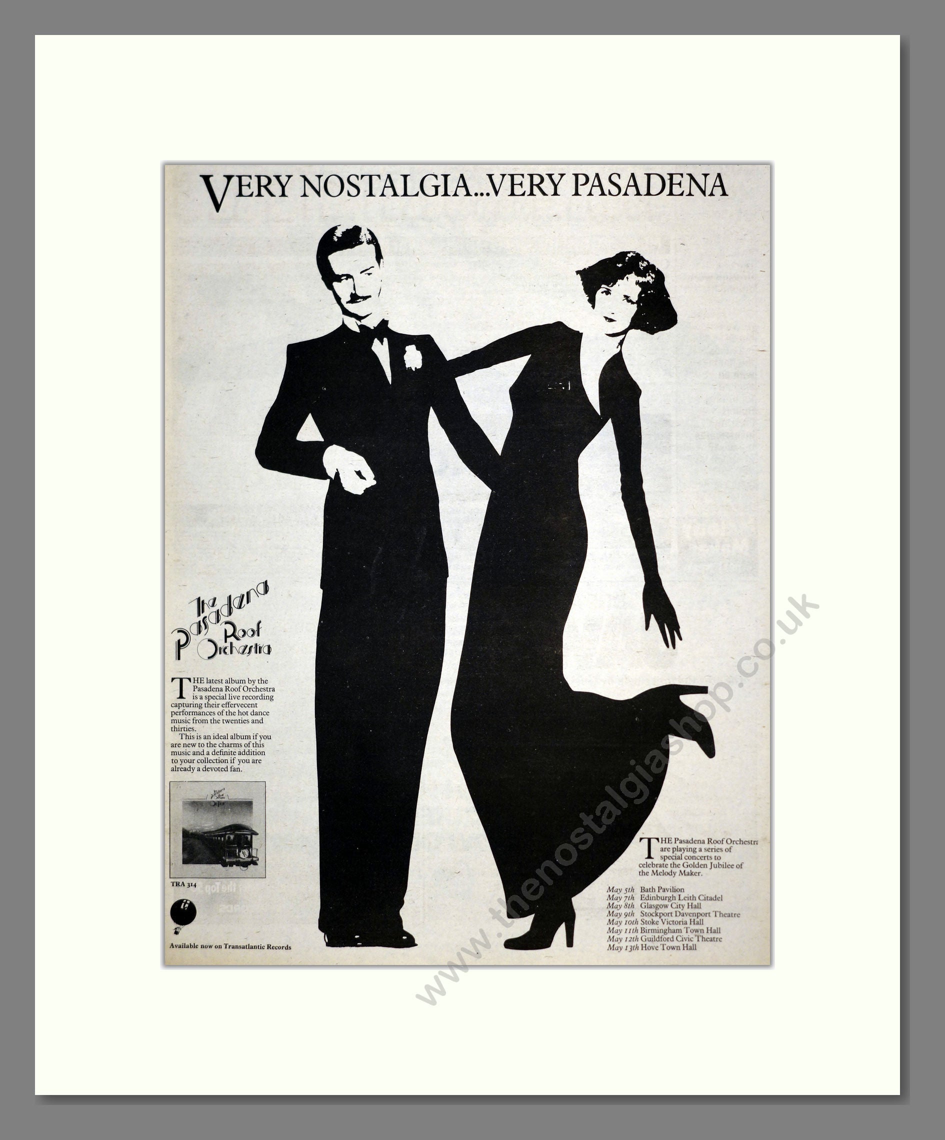 Pasadena Roof Orchestra (The) - UK Tour. Vintage Advert 1976 (ref AD17586)