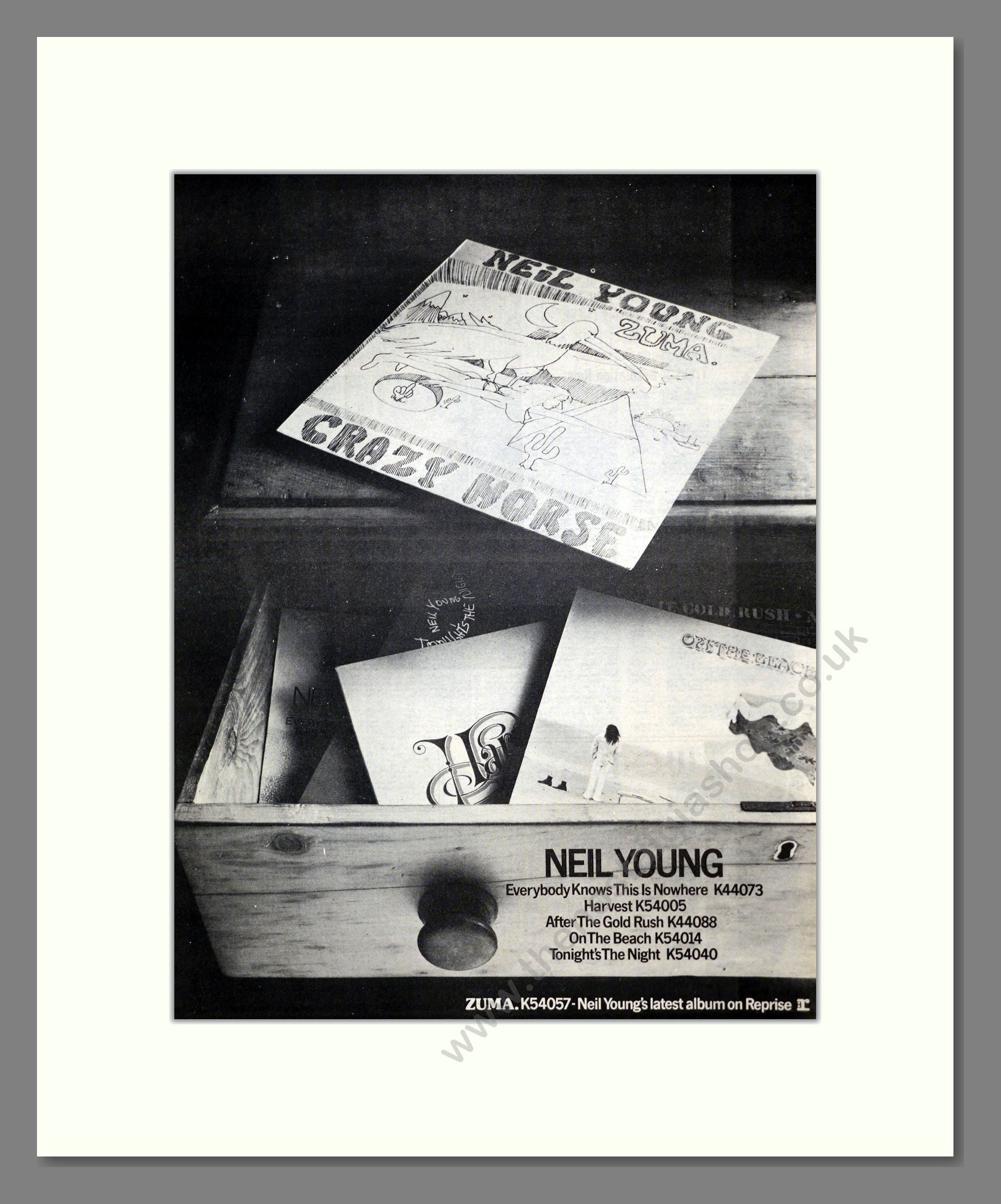 Neil Young - Crazy Horse. Vintage Advert 1976 (ref AD17587)