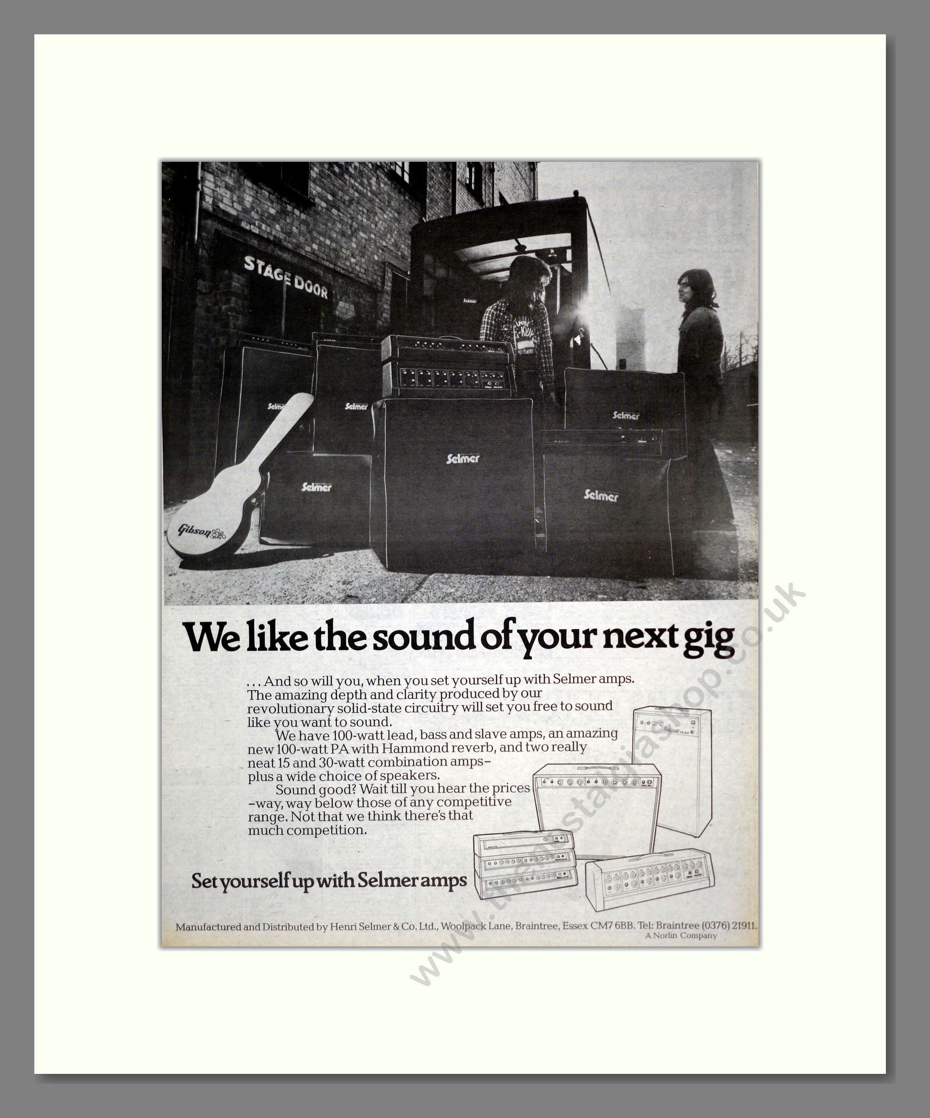 Selmer Amps - Promo Advert. Vintage Advert 1976 (ref AD17591)