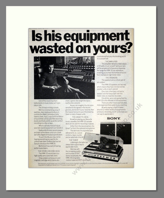 Sony - HMK-30 Hi-Fi. Vintage Advert 1976 (ref AD17602)