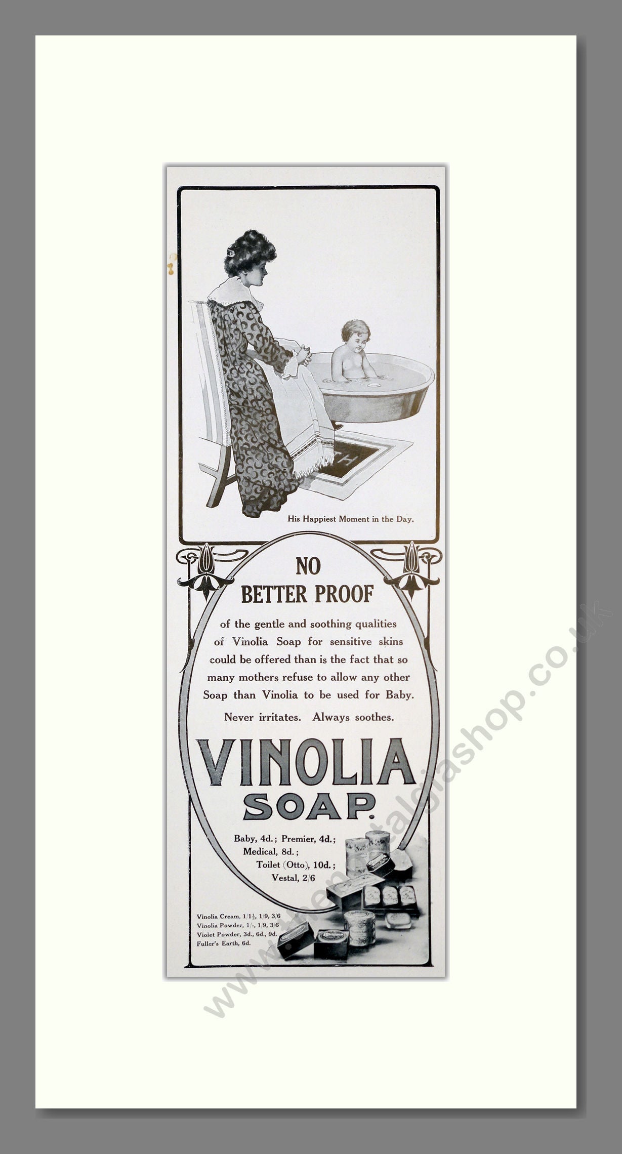 Royal Vinolia - Soap. Vintage Advert 1909 (ref AD201284)