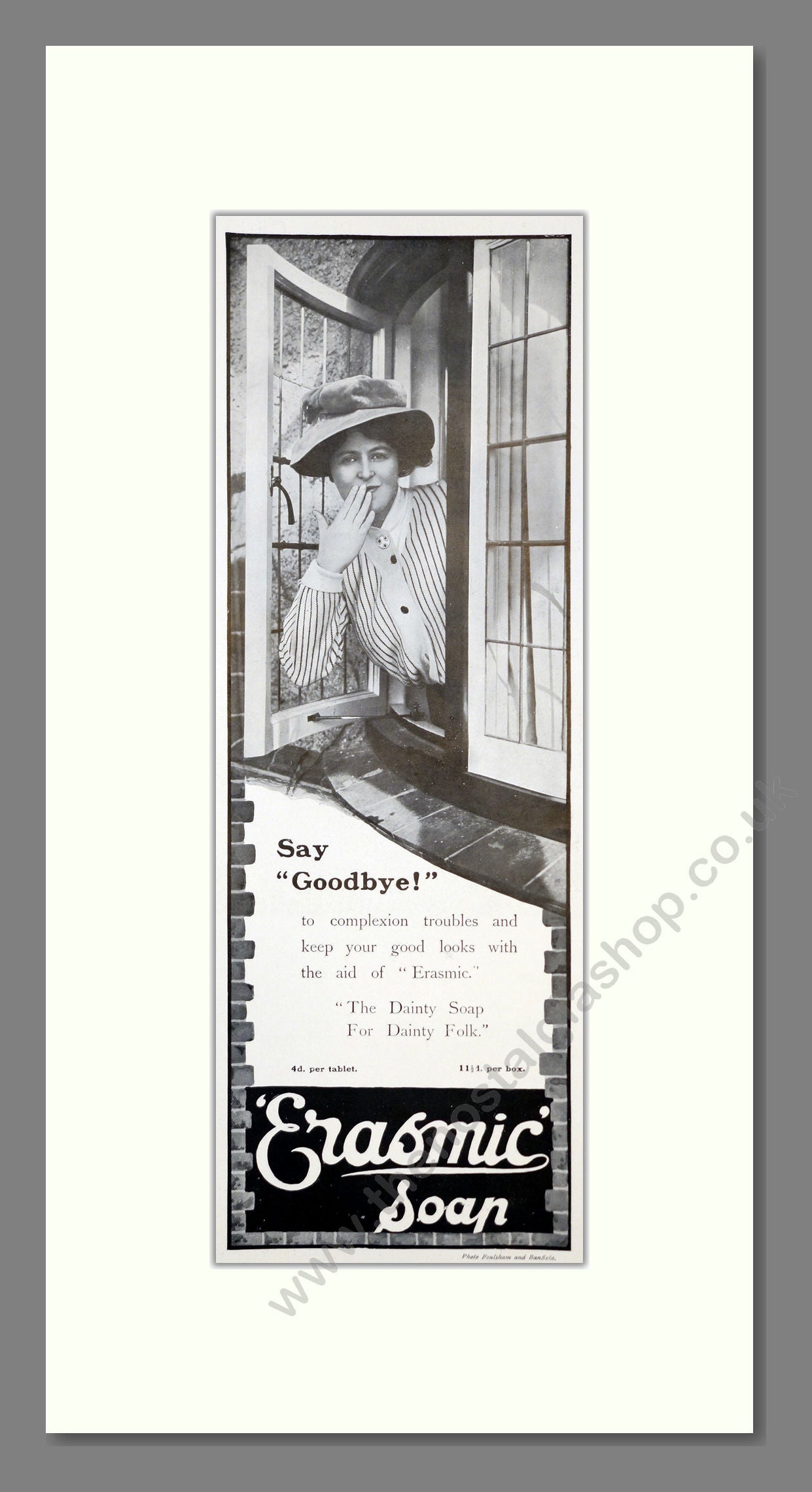 Erasmic - Soap. Vintage Advert 1909 (ref AD201285)