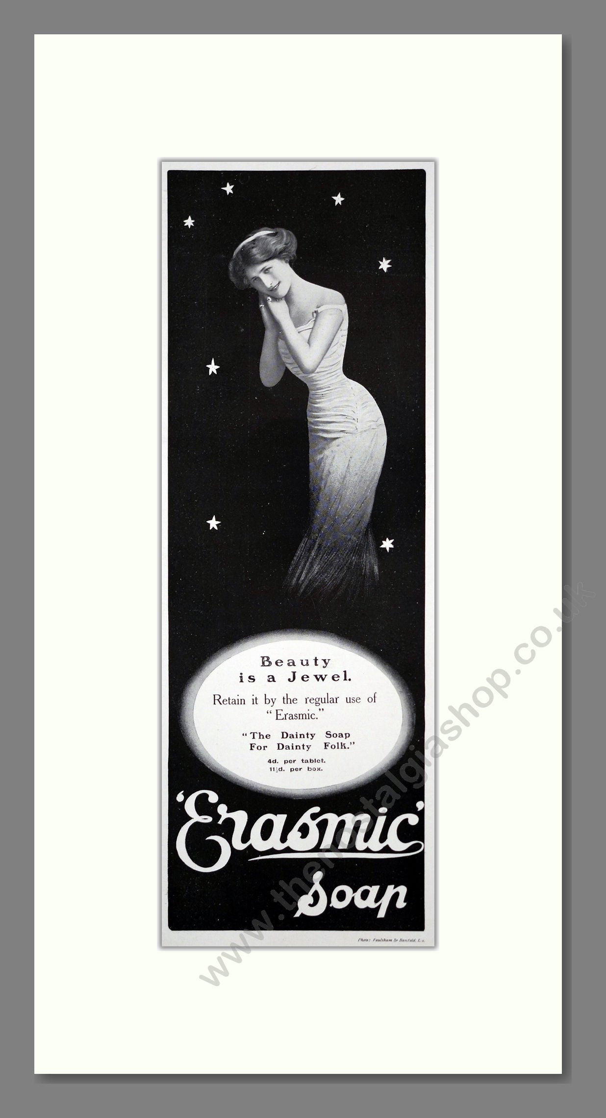 Erasmic - Soap. Vintage Advert 1909 (ref AD201286)