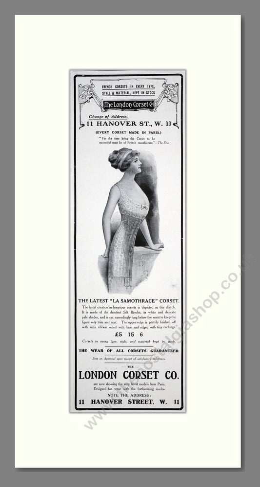 London Corset Company - Fashion. Vintage Advert 1912 (ref AD201301)