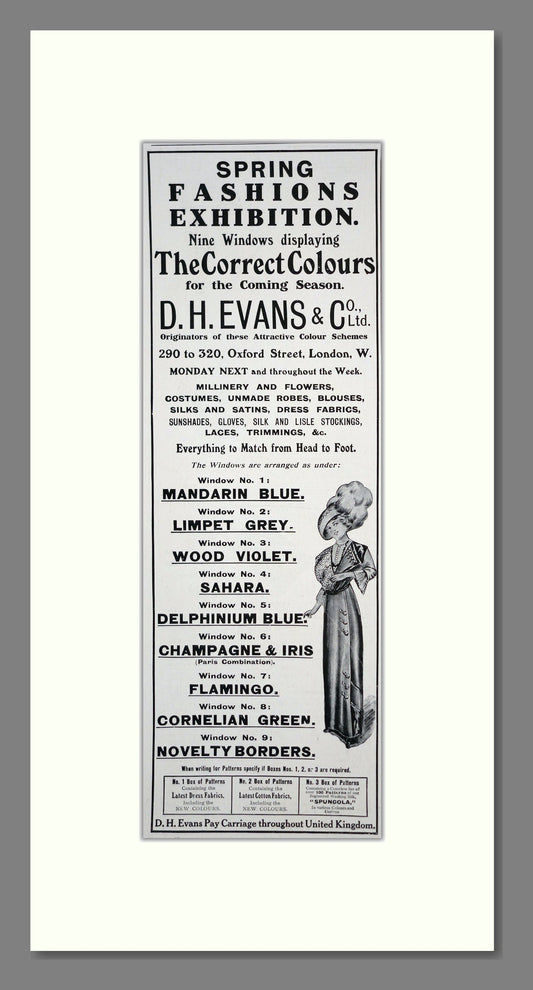 DH Evans And Co - Fashion. Vintage Advert 1912 (ref AD201302)