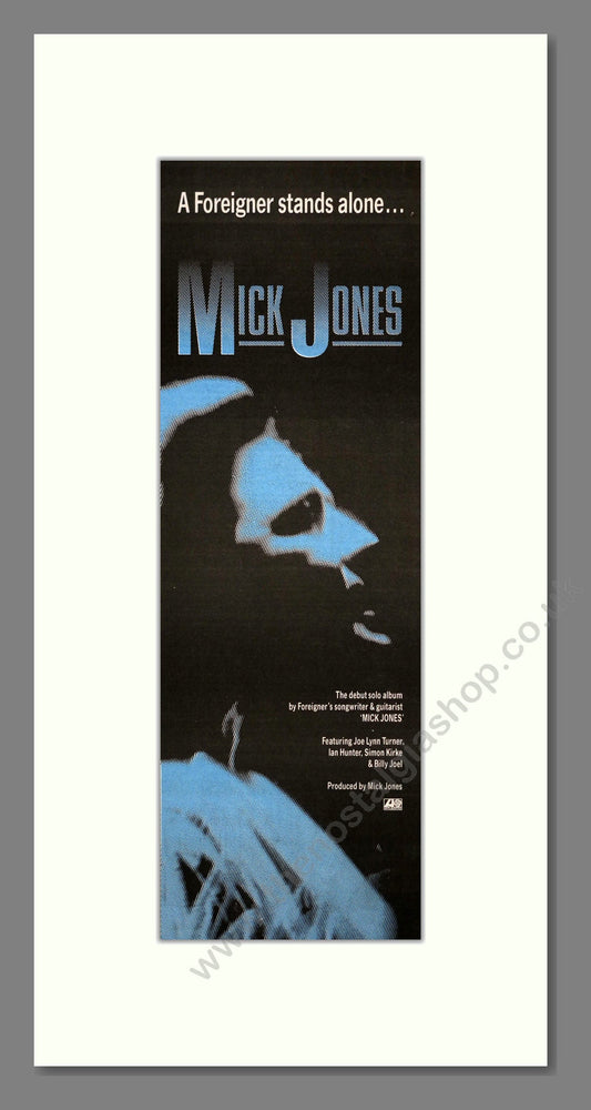 Mick Jones - A Foreigner Stands Alone. Vintage Advert 1989 (ref AD201322)