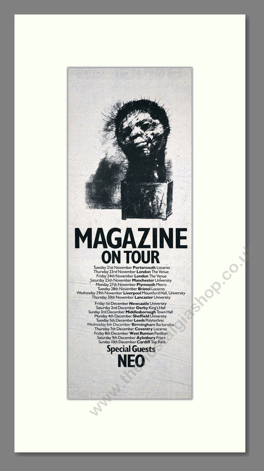 Magazine - UK Tour. Vintage Advert 1978 (ref AD201327)