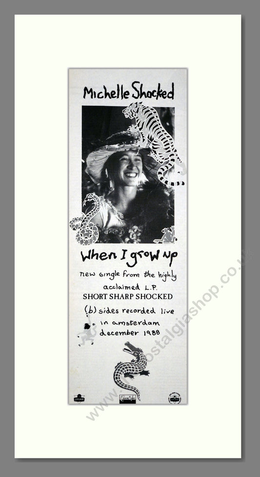 Michelle Shocked - When I Grow Up. Vintage Advert 1989 (ref AD201335)