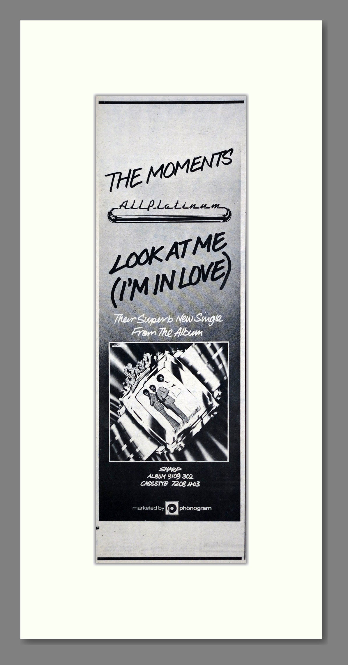 Moments (The) - Look At Me (I'm In Love). Vintage Advert 1975 (ref AD201342)