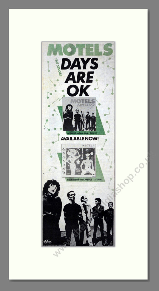 Motels - Days Are OK. Vintage Advert 1981 (ref AD201343)