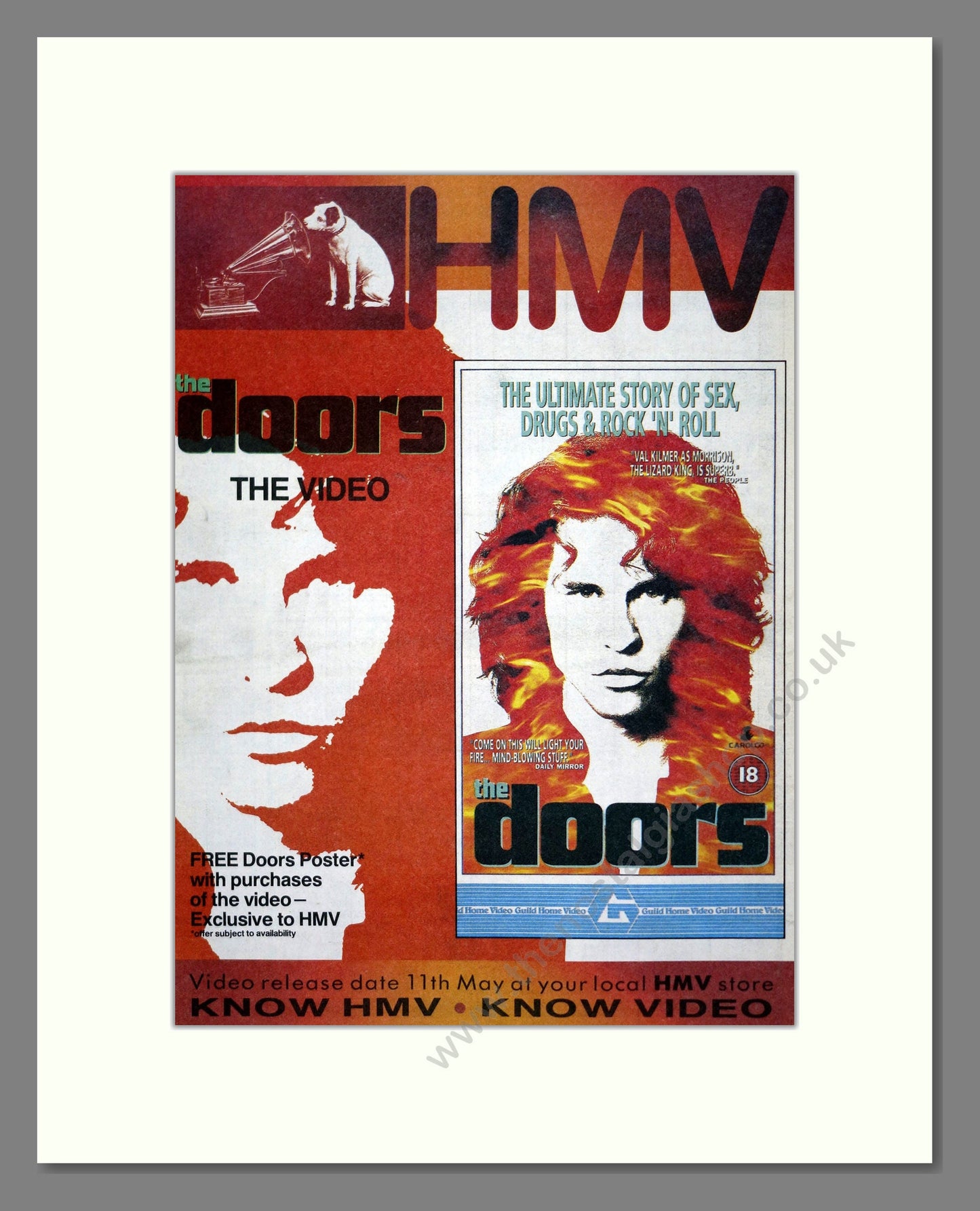 Doors (The) - Video. Vintage Advert 1992 (ref AD17639)