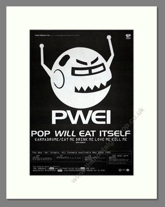 Pop Will Eat Itself - Karmadrone. Vintage Advert 1992 (ref AD17645)